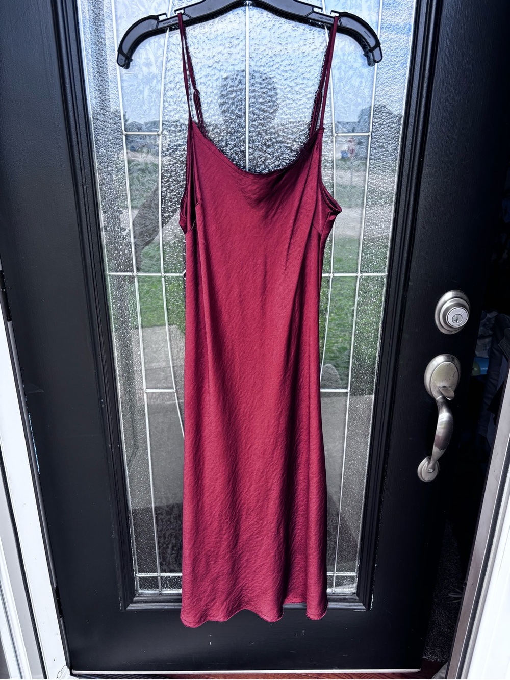 Women's Burnt Orange Satin Slip Dress